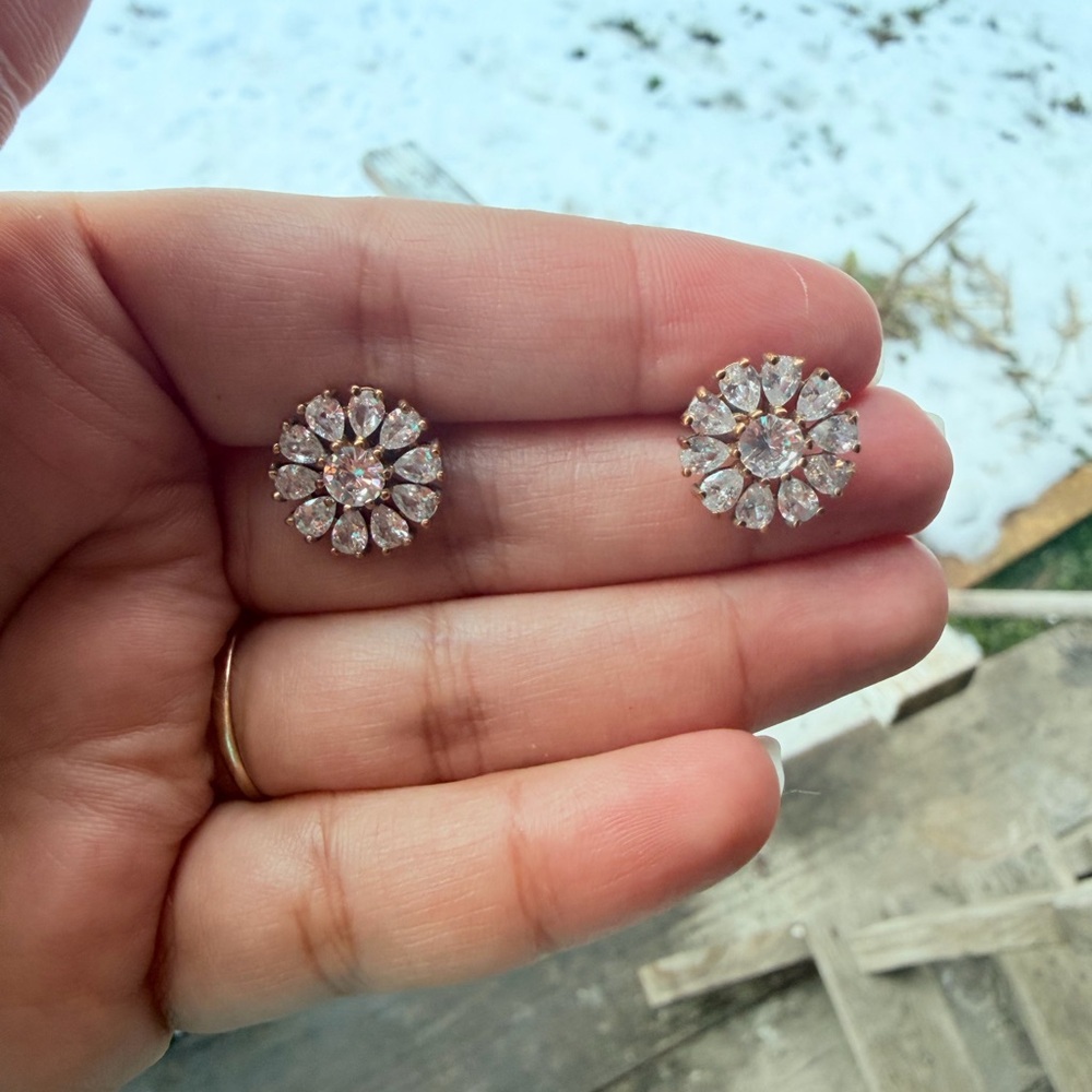 Dazzling Crystal Flower Earrings